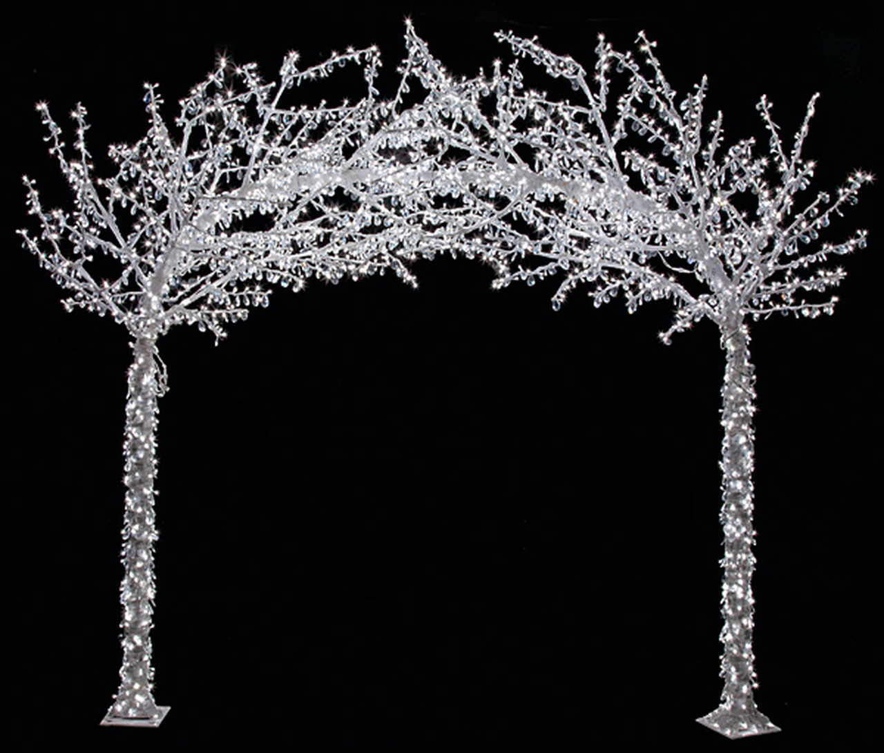 Arch Acrylic Beaded  Connected Trees 9 feet in Length x 8 Height with 3600 Crystal Lights
